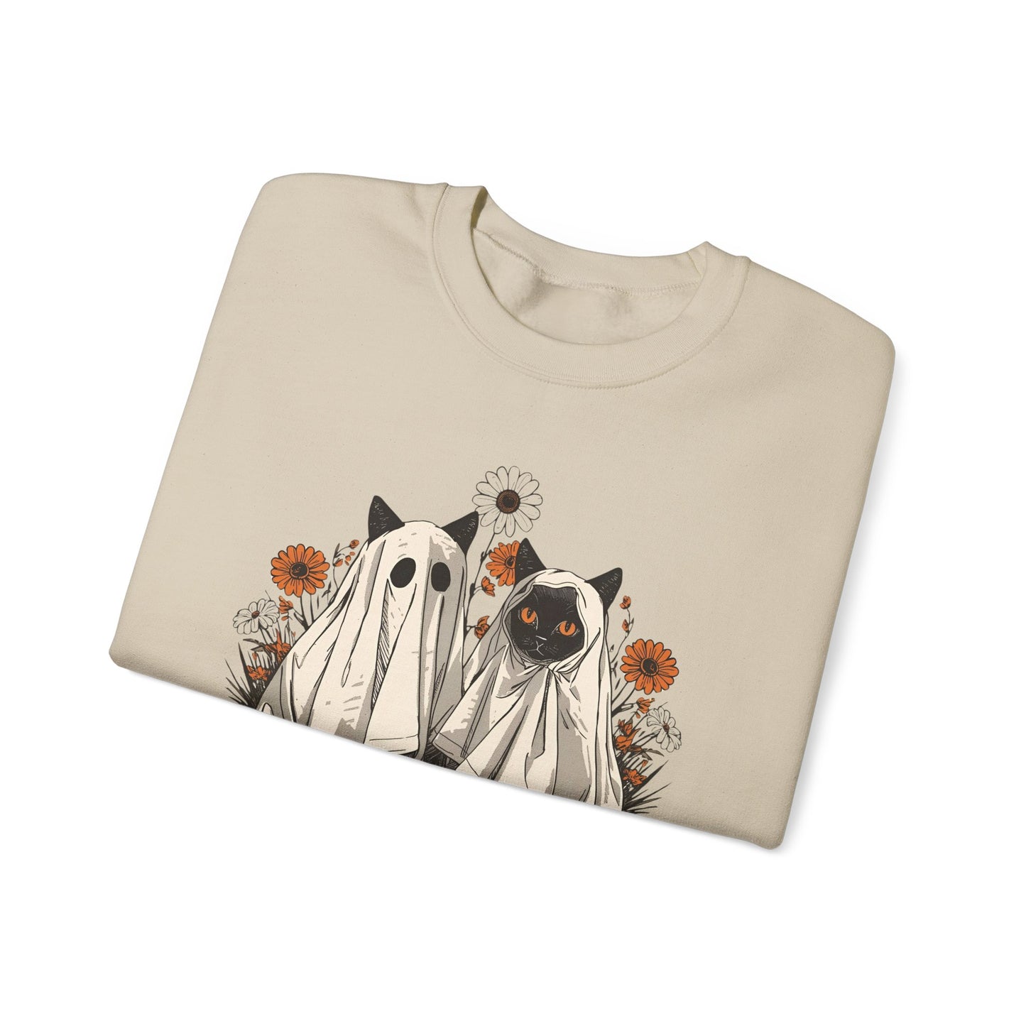 Spooky Cat Crewneck Sweatshirt - You're Creeping Meowt, Halloween Sweatshirt, Cozy Unisex Sweater, Gift for Cat Lovers, Fall Fashion