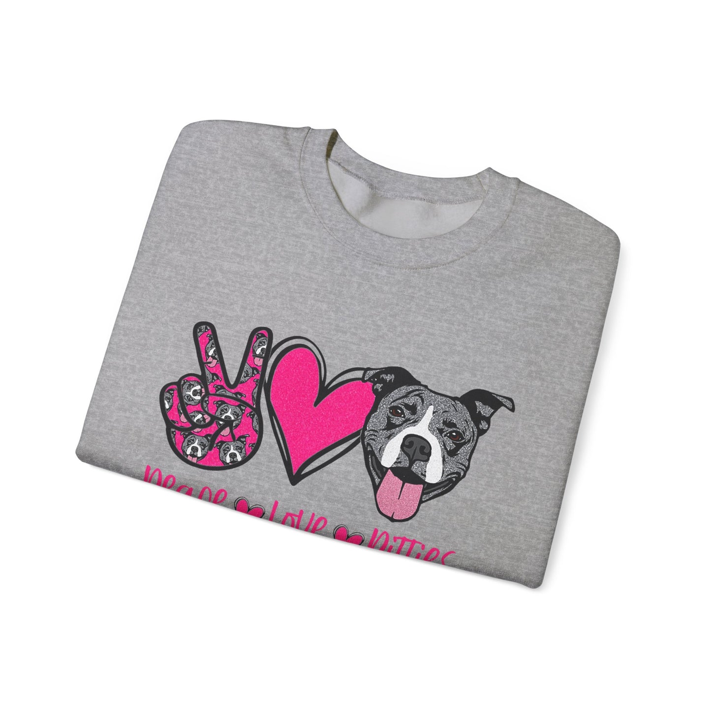 Peace Love Pits Crewneck Sweatshirt, Dog Lover Gift, Cozy Crewneck, Animal Rescue Fundraiser, Women's Fashion Sweatshirt