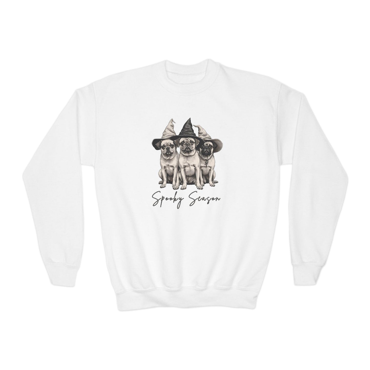 Spooky Season Youth Crewneck Sweatshirt | Cute Halloween Apparel, Gift for Kids, Trick or Treat, Fall Fashion, Cozy Sweatshirt