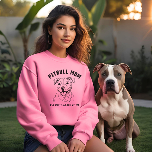 Proud Pitbull Mama Sweatshirt, Dog Lover Gift, Cozy Crewneck, Pet Parent Style, Animal Rescue Support, Perfect for Dog Moms