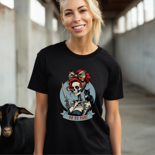 Gothic Bride T-Shirt, Unique Halloween Shirt, Do Us Part Tee, Spooky Couple Gift, Unisex Skeleton Tee