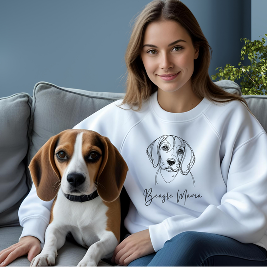 Beagle Mama Crewneck Sweatshirt, Dog Lover Gift, Pet Parent Apparel, Cozy Sweatshirt, Animal Lover Fashion