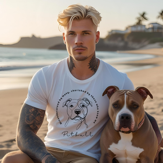 Pitbull Lover Unisex T-Shirt - Garment-Dyed Pet Shirt, Animal Lover Gift, Casual Tee, Dog Enthusiast Apparel, Cute Pet Shirt