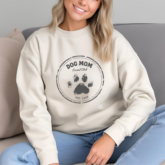 Dog Mom Sweatshirt, Cozy Crewneck Sweatshirt for Pet Lovers, Gift for Dog Owners, Casual Dog Mom Apparel, Animal Lover Sweater
