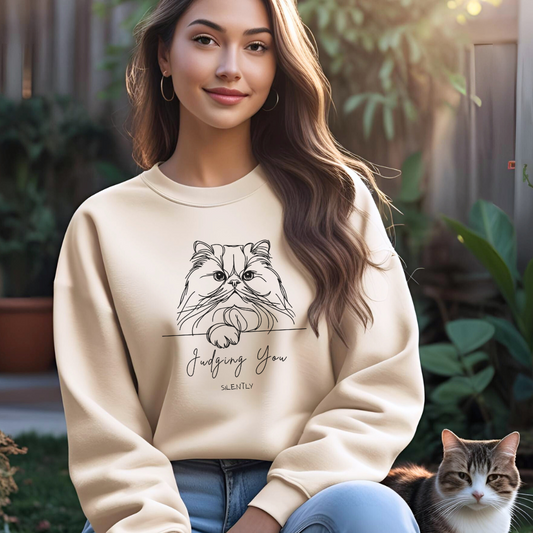 Cozy Cat Lovers Crewneck Sweatshirt - Perfect Gift for Cat Owners, Cute Pet Apparel for Casual Wear, Ideal for Birthdays, Relaxing Days