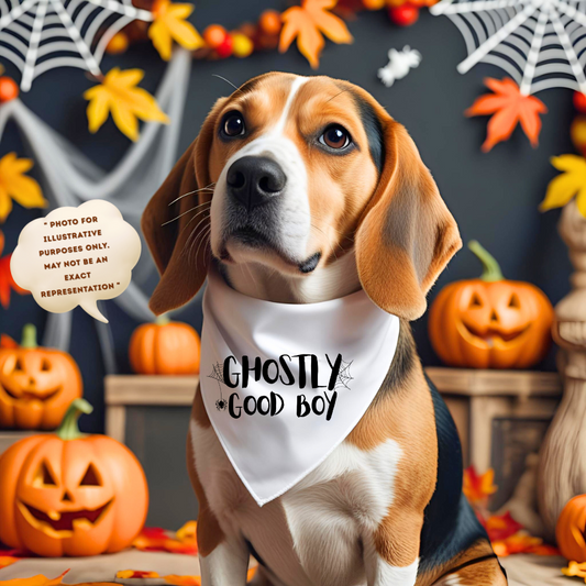 Ghostly Good Boy Pet Bandana Collar | Halloween Pet Accessory, Cute Dog Apparel, Holiday Dog Bandana, Spooky Pet Gear, Costume Accessory