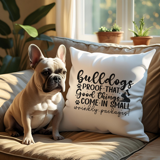 Bulldog Square Pillowcase – Cozy Pet Decor, Dog Lover Gift, Home Cushion, Pet Themed Christmas, Cute Living Room Accent