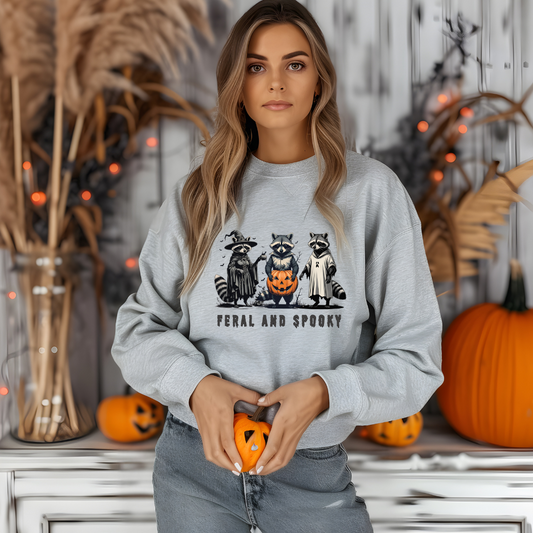 Halloween Raccoons Sweatshirt, Halloween Gift, Funny Raccoon Sweatshirt, Unisex Heavy Blend™ Crewneck Sweatshirt