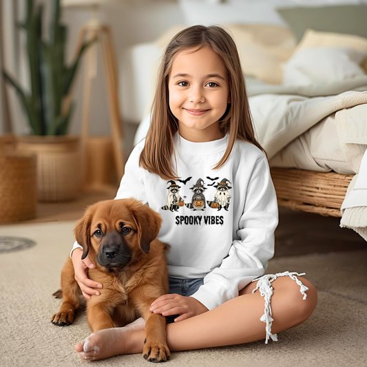Spooky Vibes Raccoons Youth Crewneck Sweatshirt, Halloween Sweatshirt, Kids Fall Outfit, Comfy Sweater, Ghosts and Ghouls Apparel, Trick or [...]
