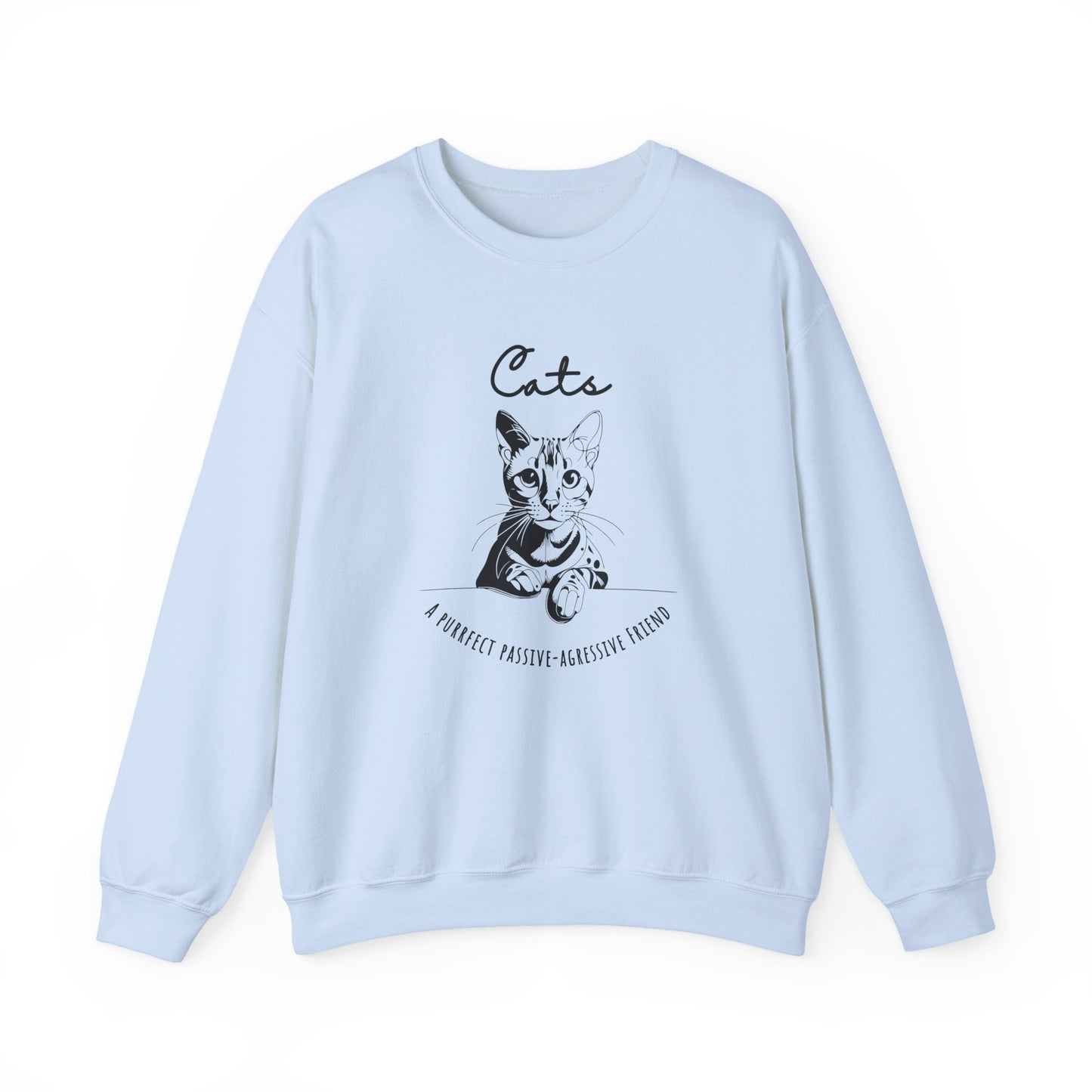 Cute Cat Lover Crewneck Sweatshirt - Cozy Gift for Cat Owners, Pet Lovers, Animal Enthusiasts, Birthday, Everyday Wear