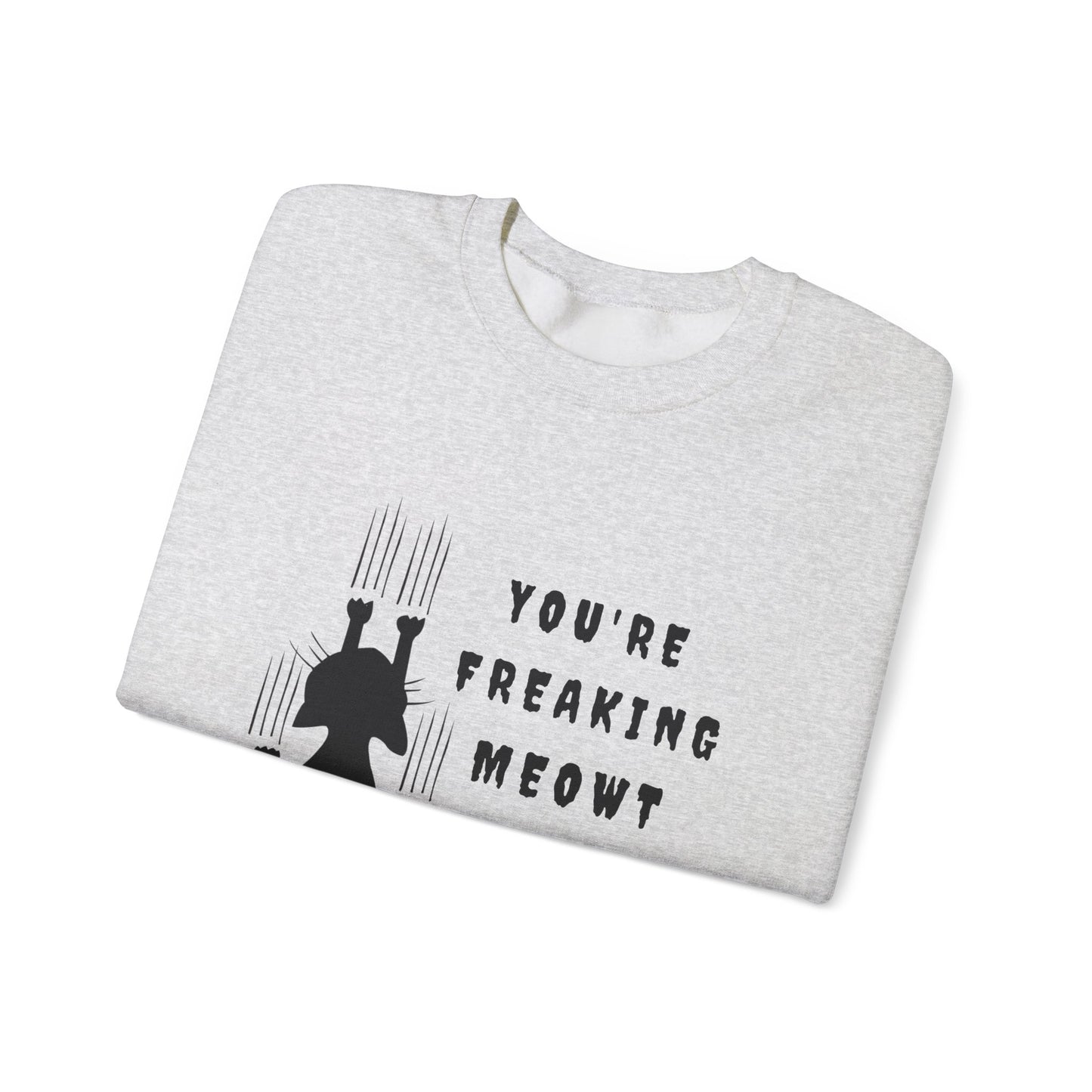 Cat Lover's Crewneck Sweatshirt, You're Freaking Meow Gift, Funny Pet Owner Apparel, Cozy Unisex Sweatshirt, Perfect for Cat Lovers, [...]