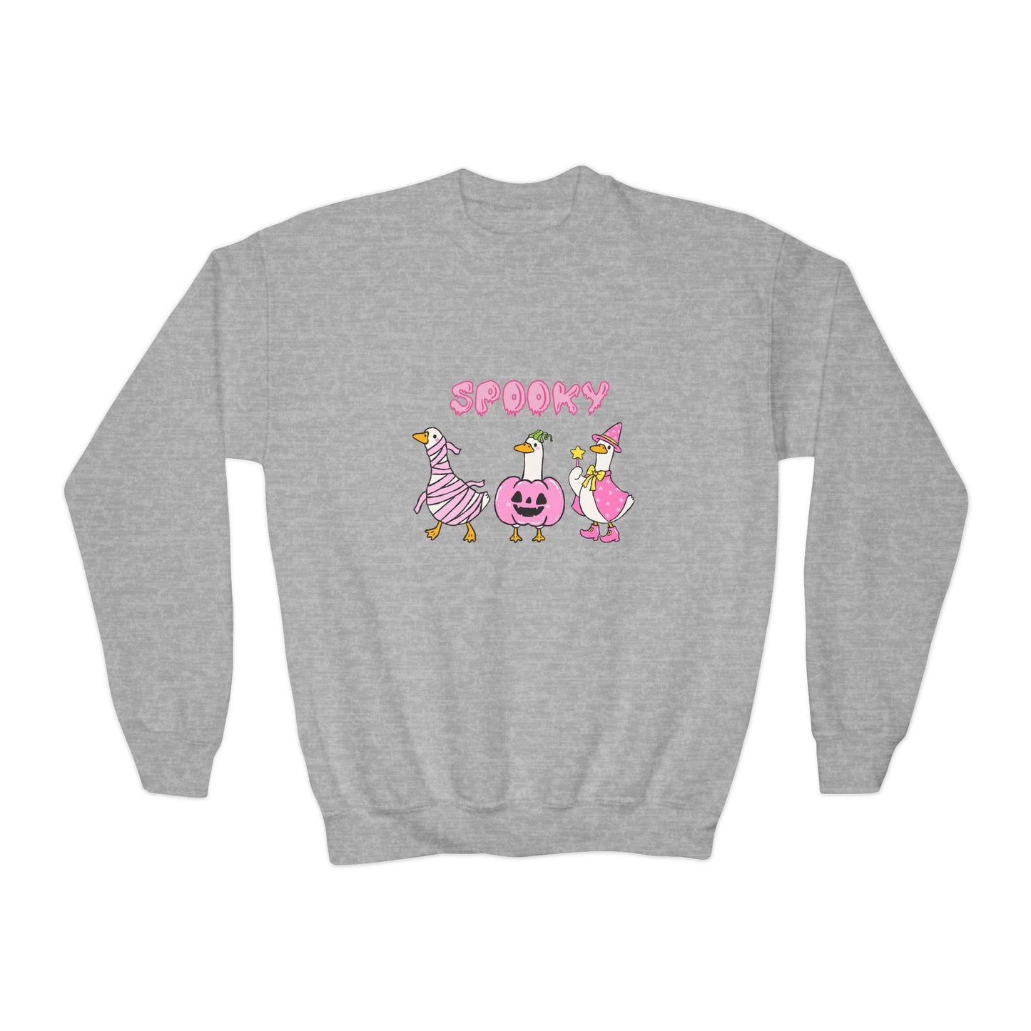 Spooky Youth Crewneck Sweatshirt, Halloween Sweatshirt, Kids Halloween Apparel, Cozy Fall Fashion, Fun Spooky Outfit