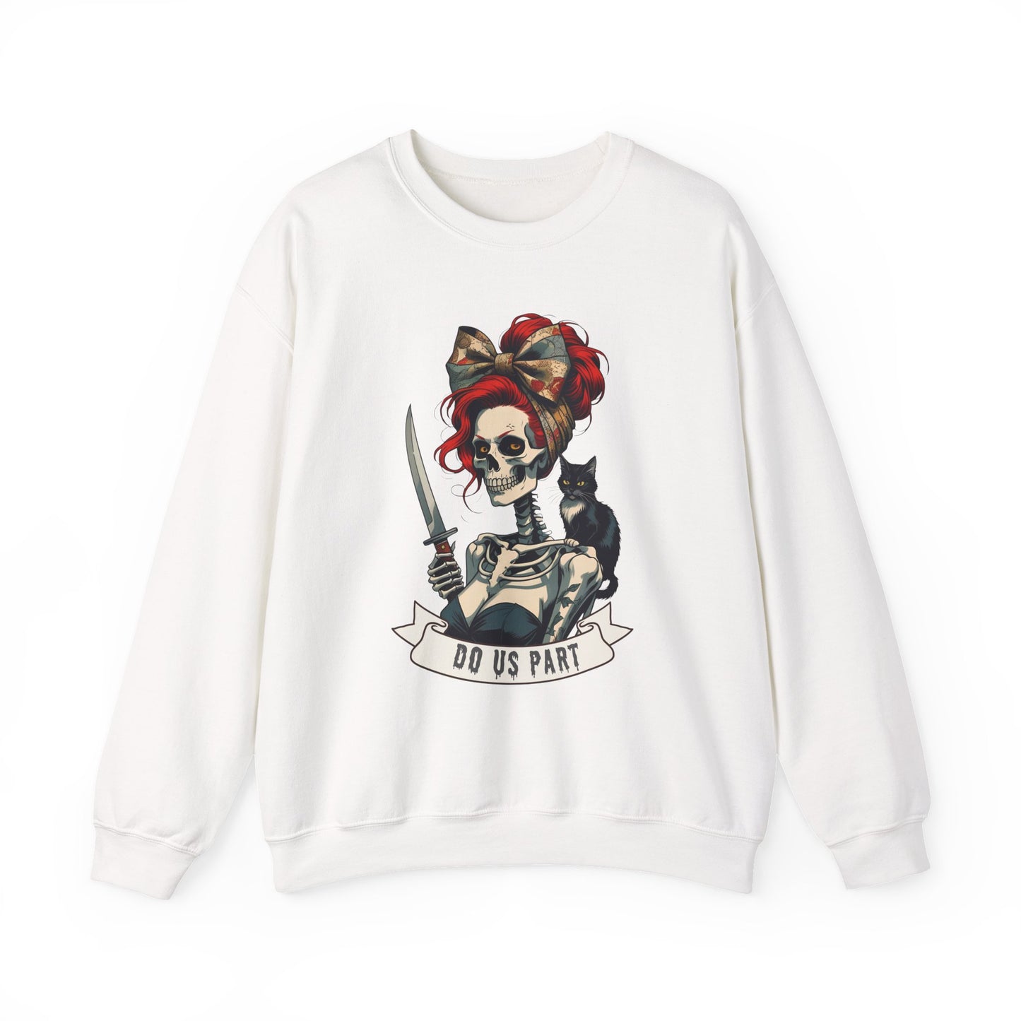 Gothic Bride Sweatshirt, Unique Crewneck for Halloween, Casual Wear, Funny Gift for Couples, Spooky Apparel
