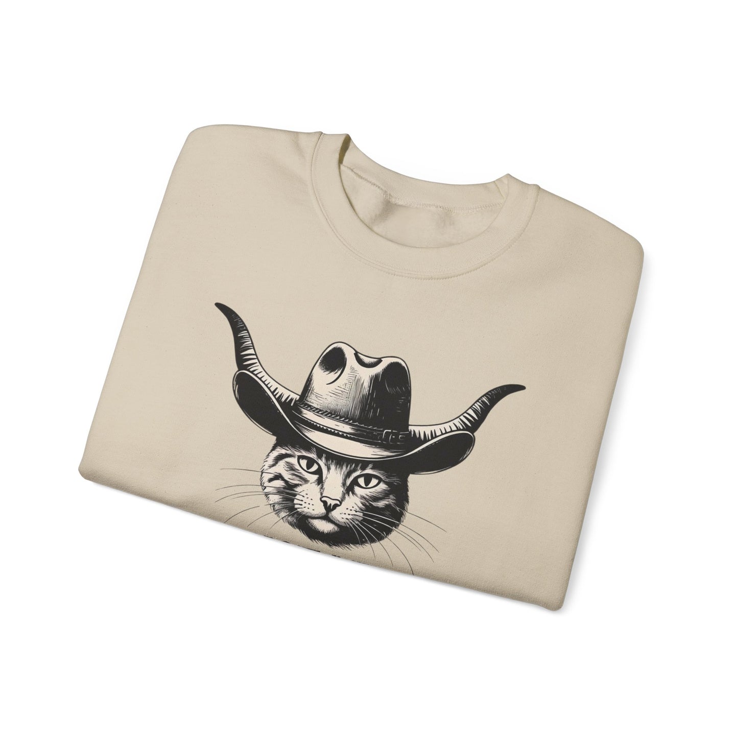 Funny Cat Rodeo Sweatshirt, Gift for Cat Lovers, Unisex Crewneck, Cozy Apparel, Unique Pet Owner Gift, Western theme Casual Wear