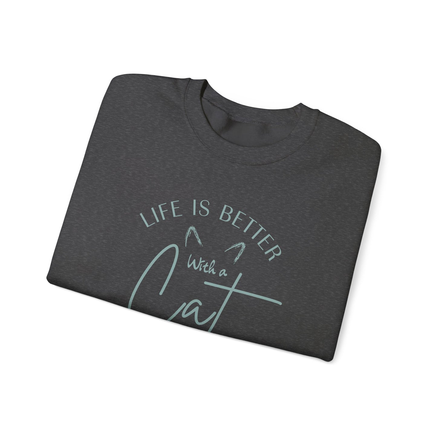 "Life is Better with a Cat" Unisex Crewneck Sweatshirt - Cozy Cat Lover Gift, Cute Casual Wear, Gift for Cat Owners, Adoption [...]