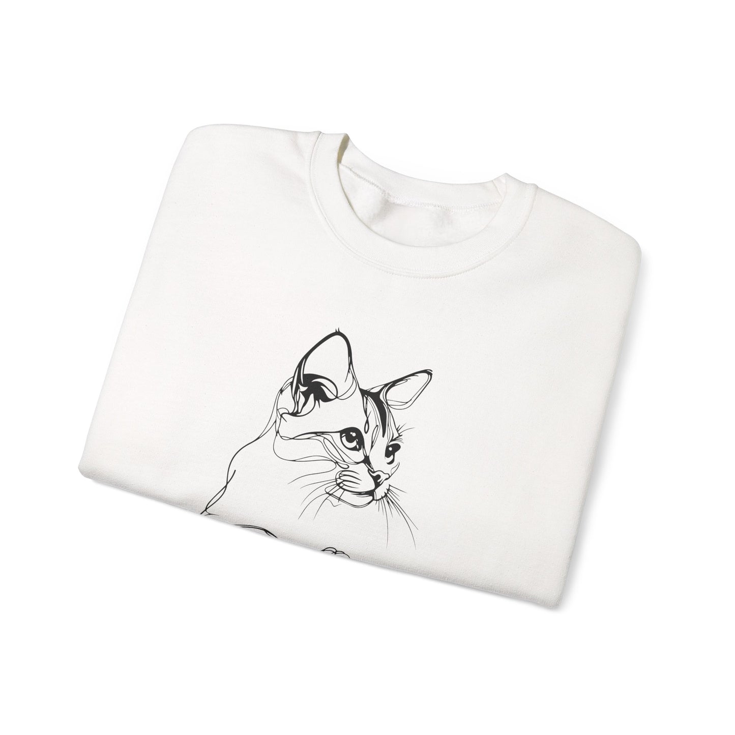 Cozy Cat Lover Sweatshirt, My Kids Have Whiskers Design, Unisex Cat Line art Crewneck, Gift for Cat Owners, Pet Lover Apparel