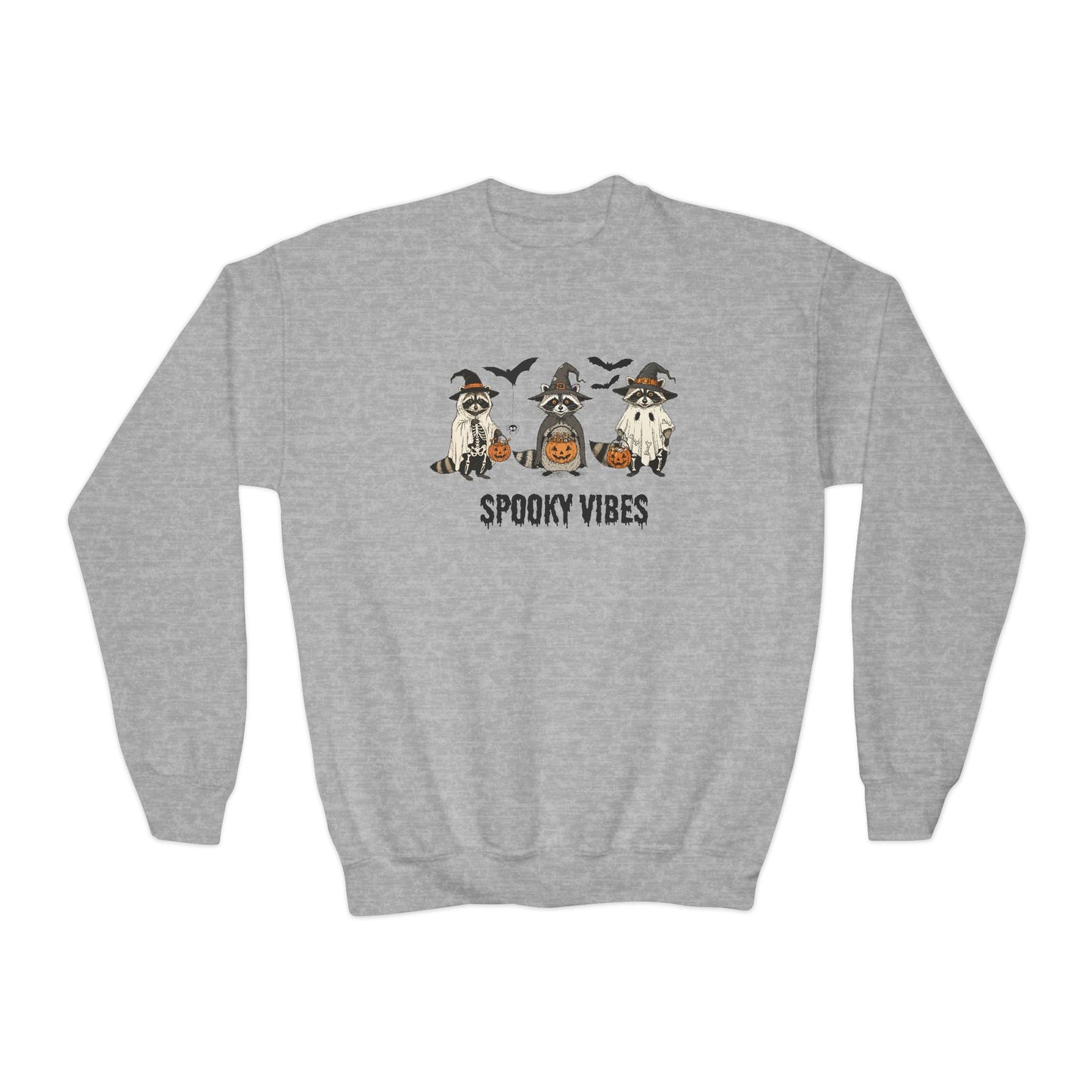 Spooky Vibes Raccoons Youth Crewneck Sweatshirt, Halloween Sweatshirt, Kids Fall Outfit, Comfy Sweater, Ghosts and Ghouls Apparel, Trick or [...]