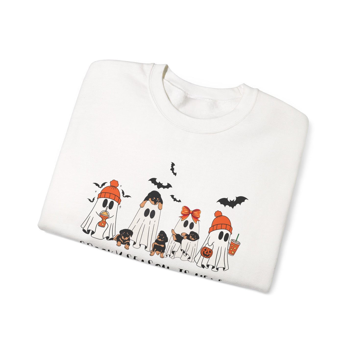 Spooky Ghost Crewneck Sweatshirt, Halloween Sweatshirt, Unisex Pullover, Cute Fall Fashion, Cozy Sweatshirt for Fall