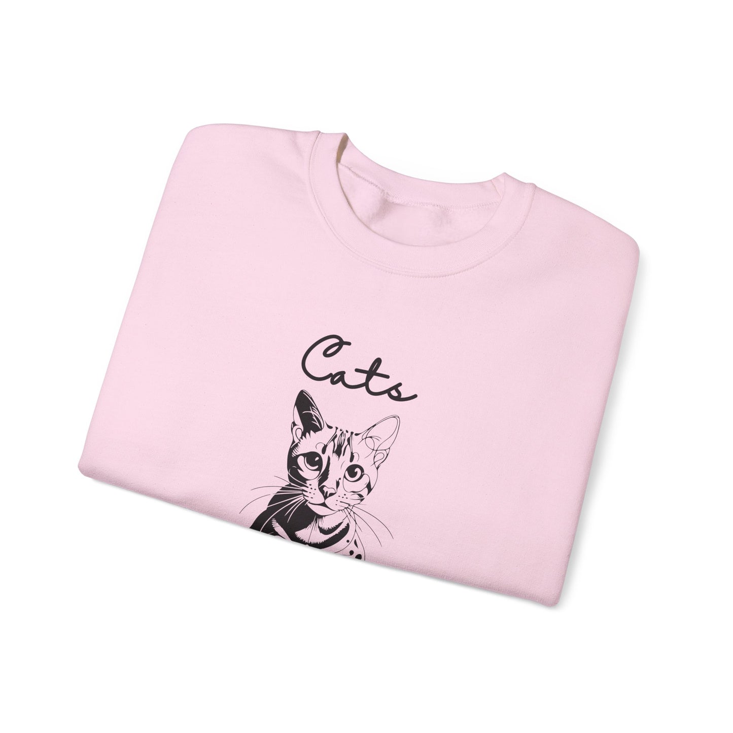 Cute Cat Lover Crewneck Sweatshirt - Cozy Gift for Cat Owners, Pet Lovers, Animal Enthusiasts, Birthday, Everyday Wear
