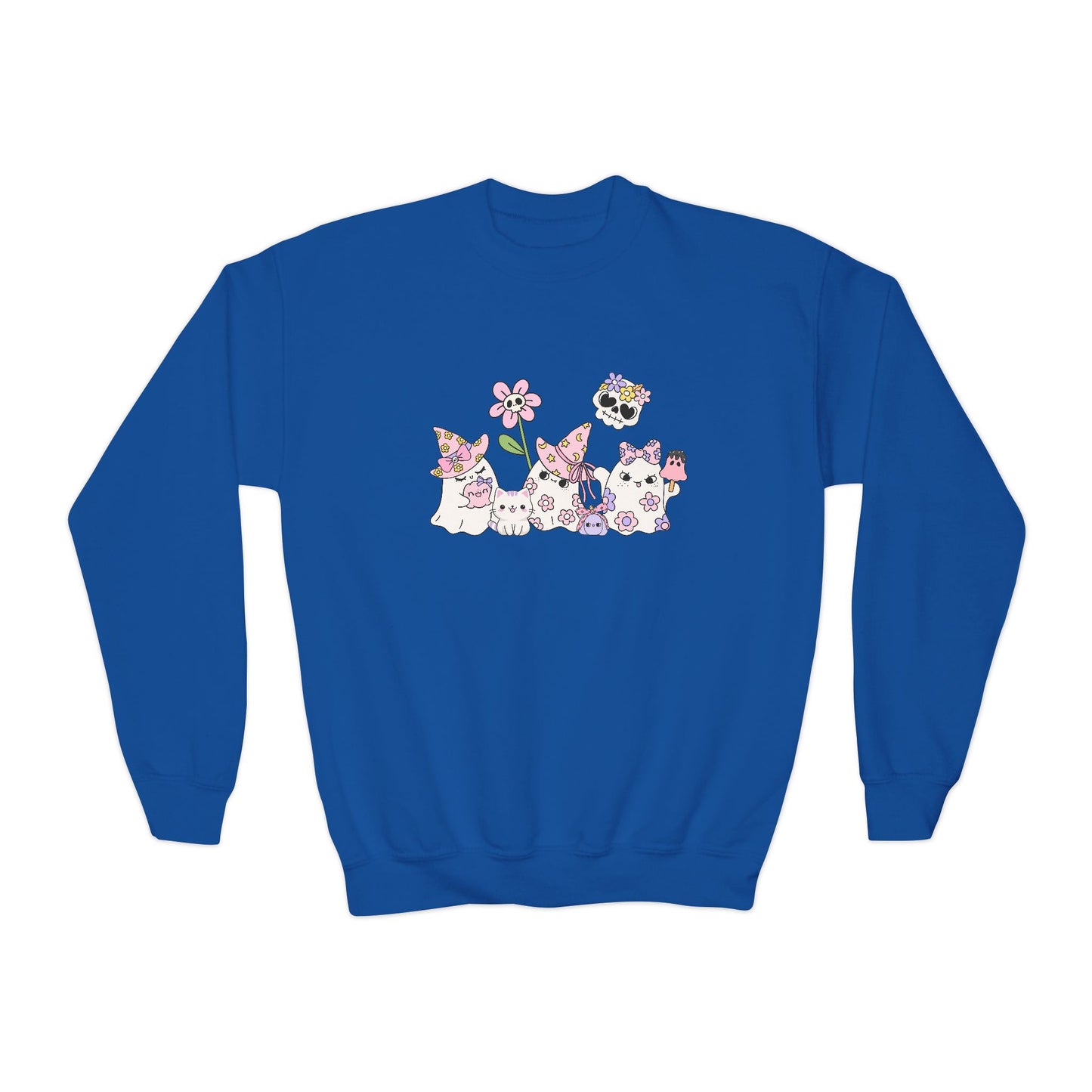 Cute Floral Youth Sweatshirt, Adorable Gift for Kids, Perfect for Spring, Birthday Present, Everyday Wear, Cozy Crewneck