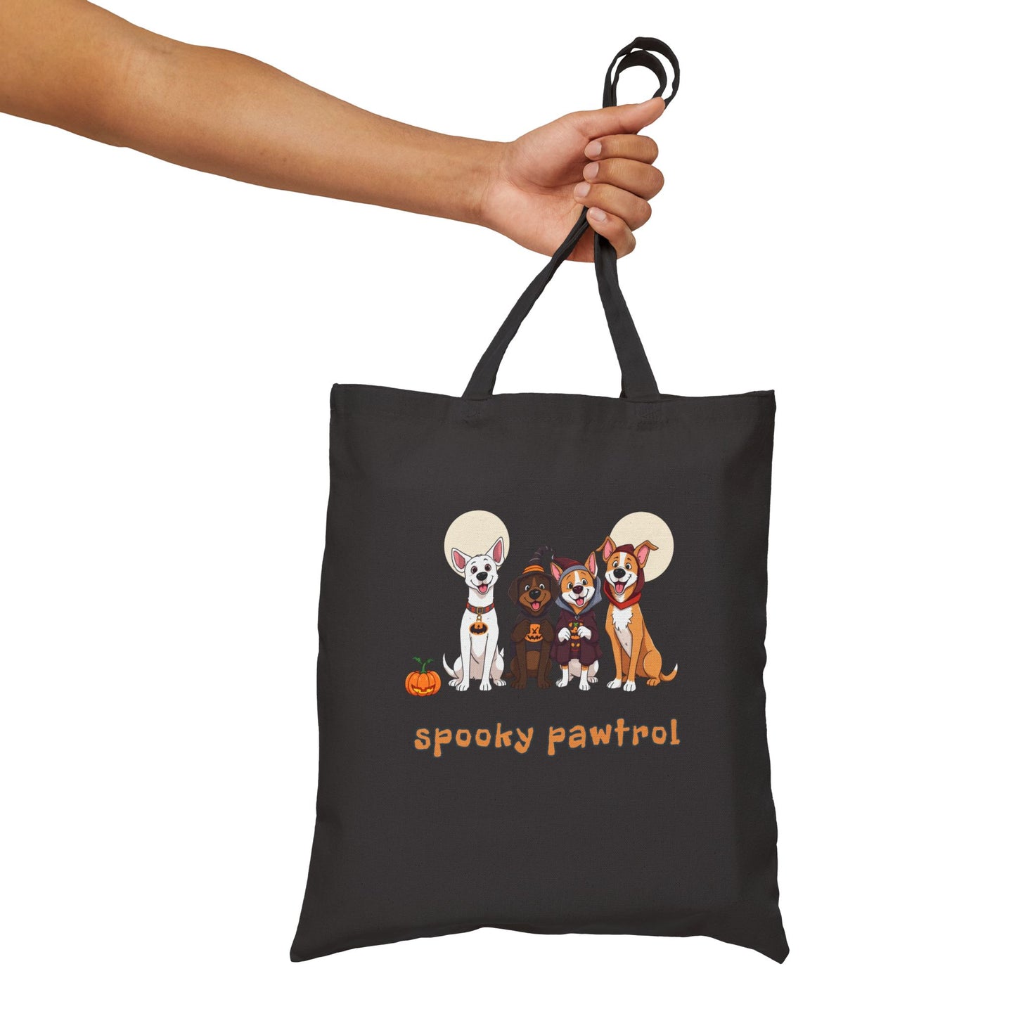 Spooky Paw Patrol Tote Bag, Cute Dog Lover Gift, Halloween Bag, Reusable Shopping Tote, Pet Parent Accessory