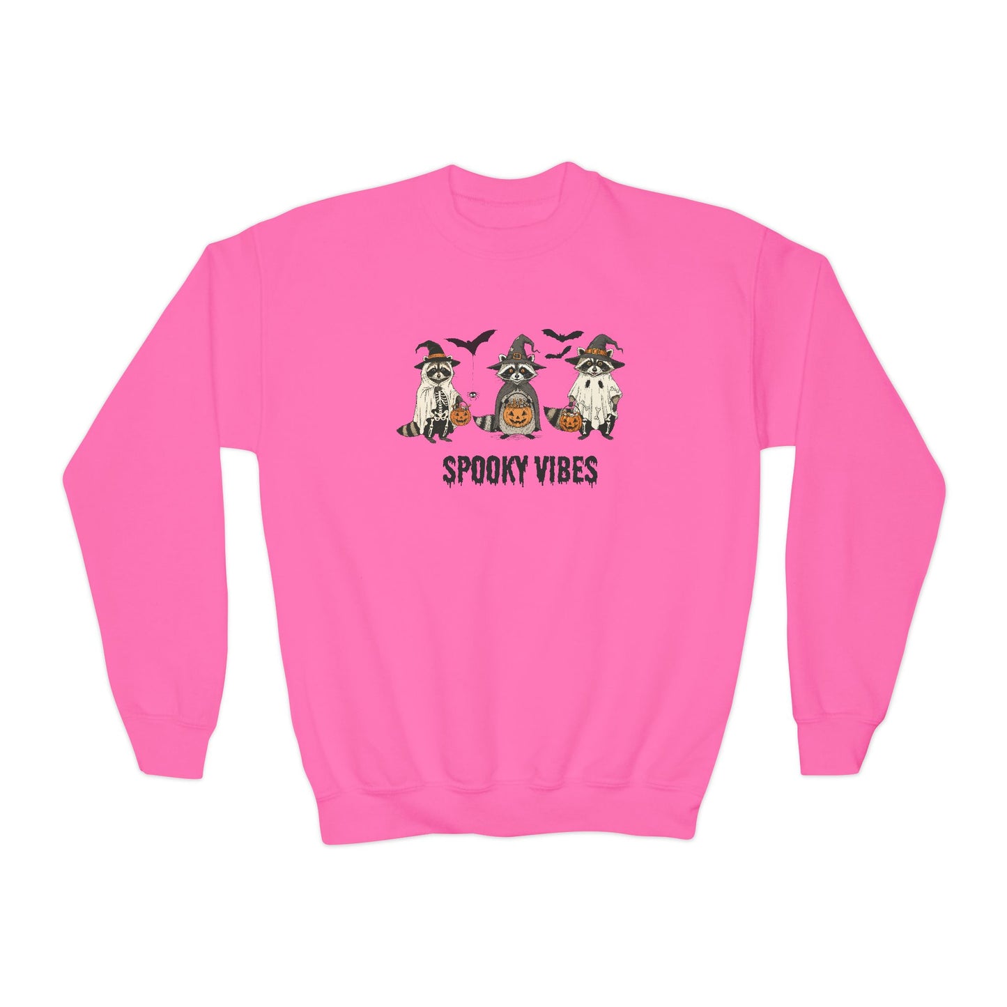 Spooky Vibes Raccoons Youth Crewneck Sweatshirt, Halloween Sweatshirt, Kids Fall Outfit, Comfy Sweater, Ghosts and Ghouls Apparel, Trick or [...]
