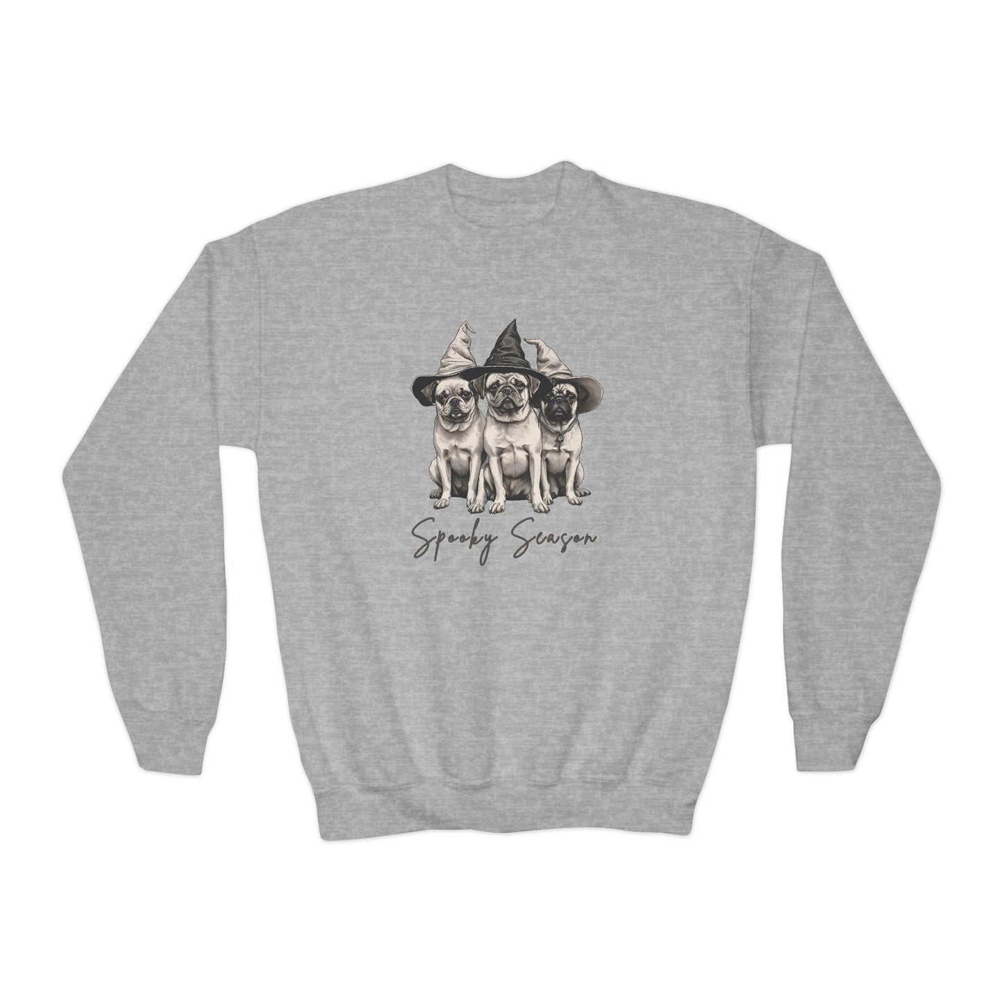 Spooky Season Youth Crewneck Sweatshirt | Cute Halloween Apparel, Gift for Kids, Trick or Treat, Fall Fashion, Cozy Sweatshirt