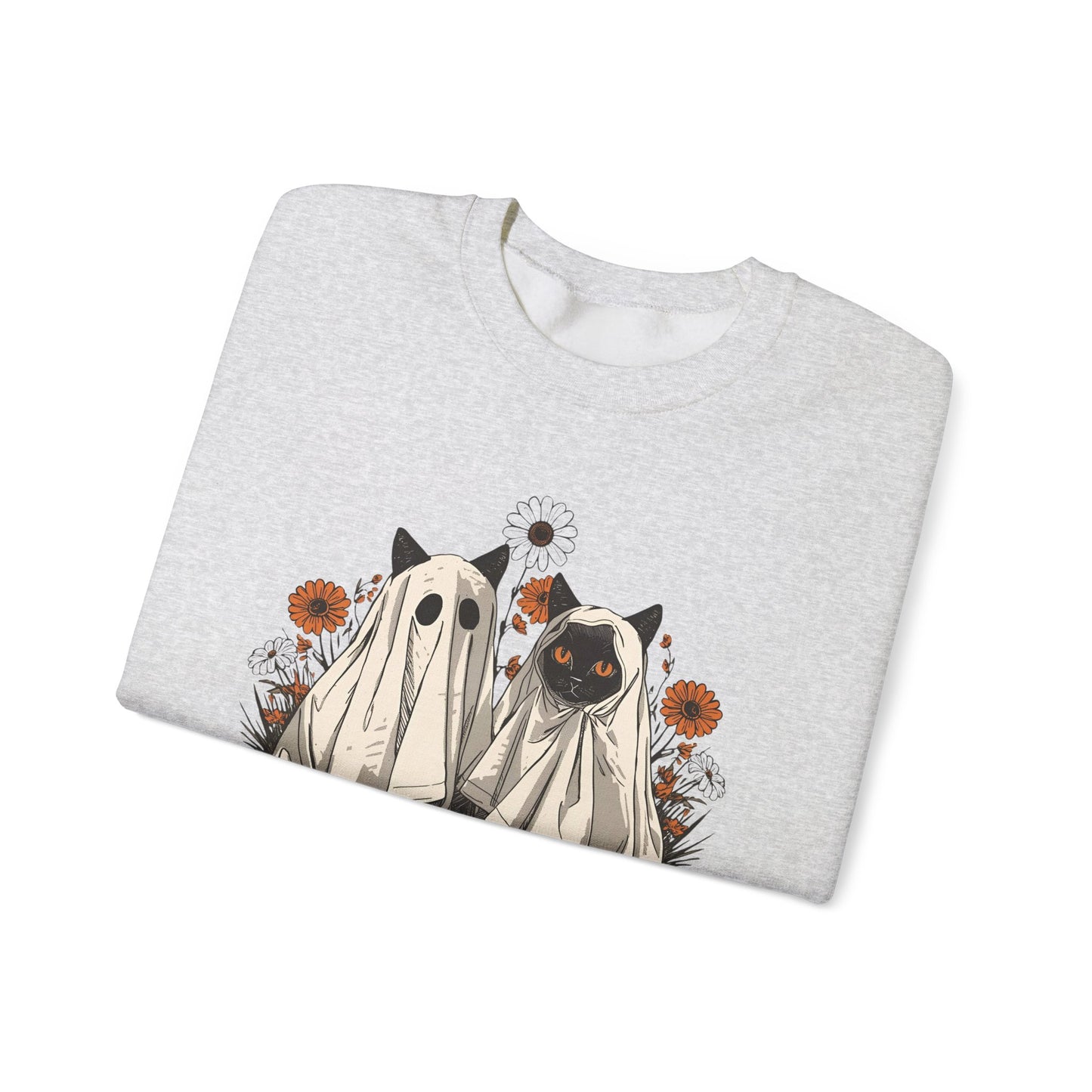 Spooky Cat Crewneck Sweatshirt - You're Creeping Meowt, Halloween Sweatshirt, Cozy Unisex Sweater, Gift for Cat Lovers, Fall Fashion
