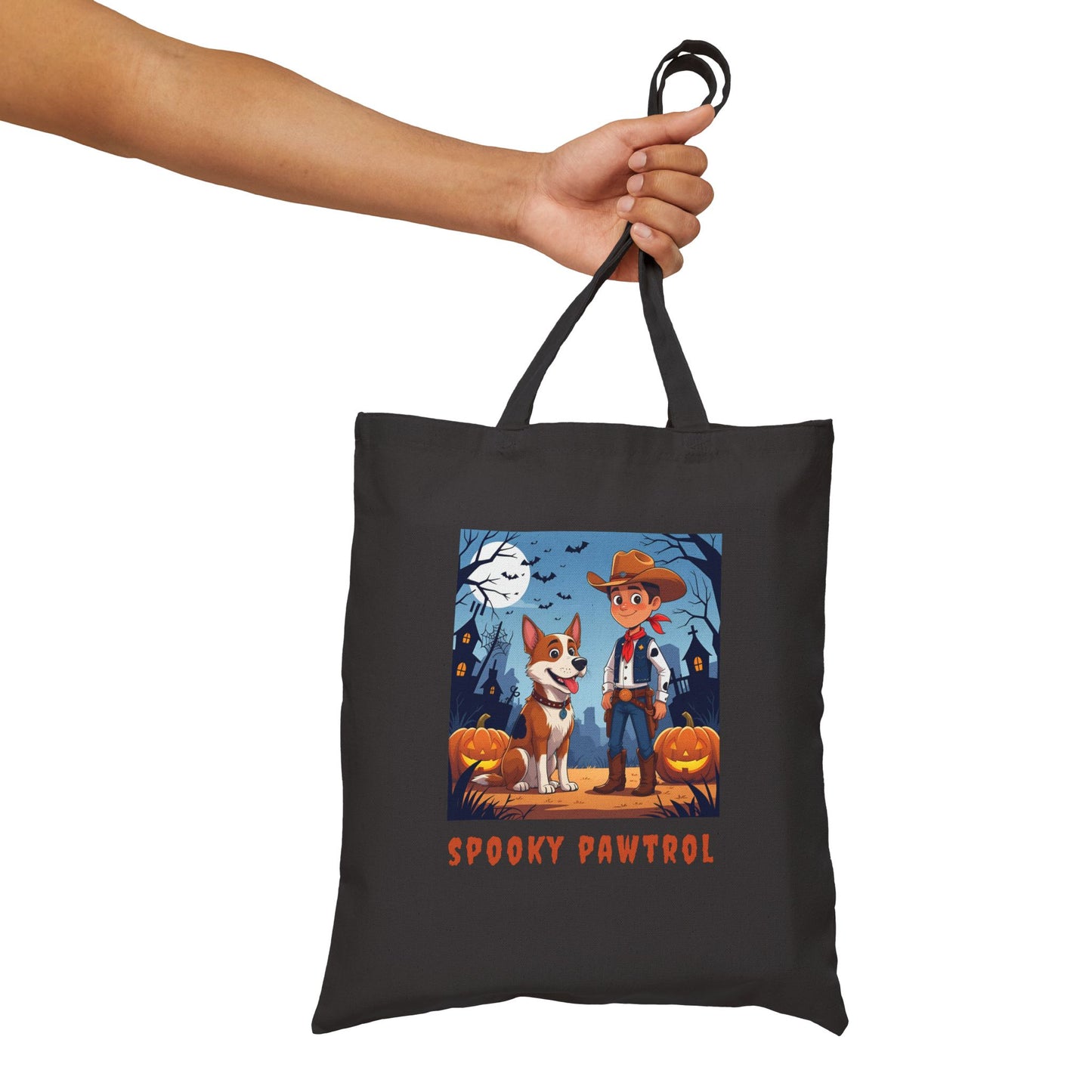 Spooky Pawtrol Tote Bag, Halloween Dog Lover Bag, Eco-Friendly Shopping Tote, Pet Gift, Fall Festival Accessory