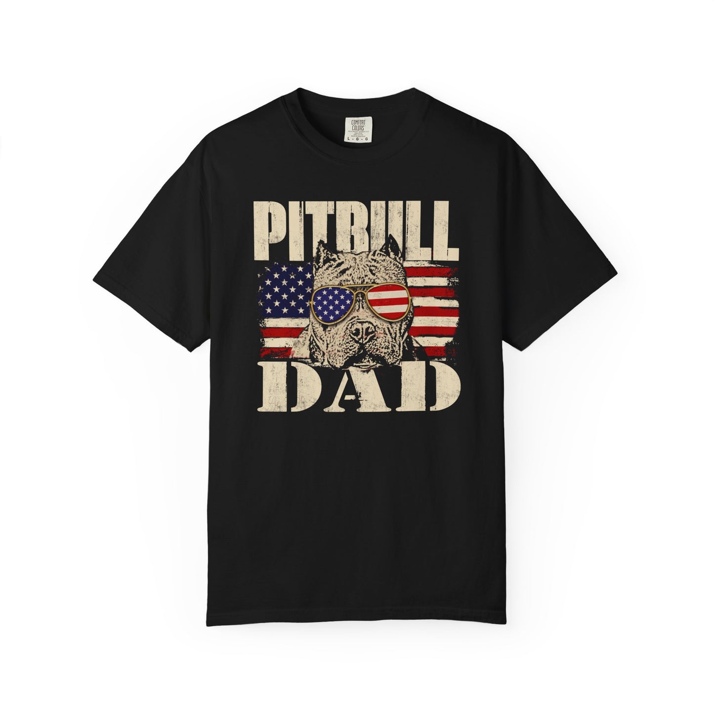 Patriotic Pitbull Dad T-Shirt - Comfortable Unisex Tee for Dog Lovers, Father's Day Gift, American Pride Apparel, Casual Wear