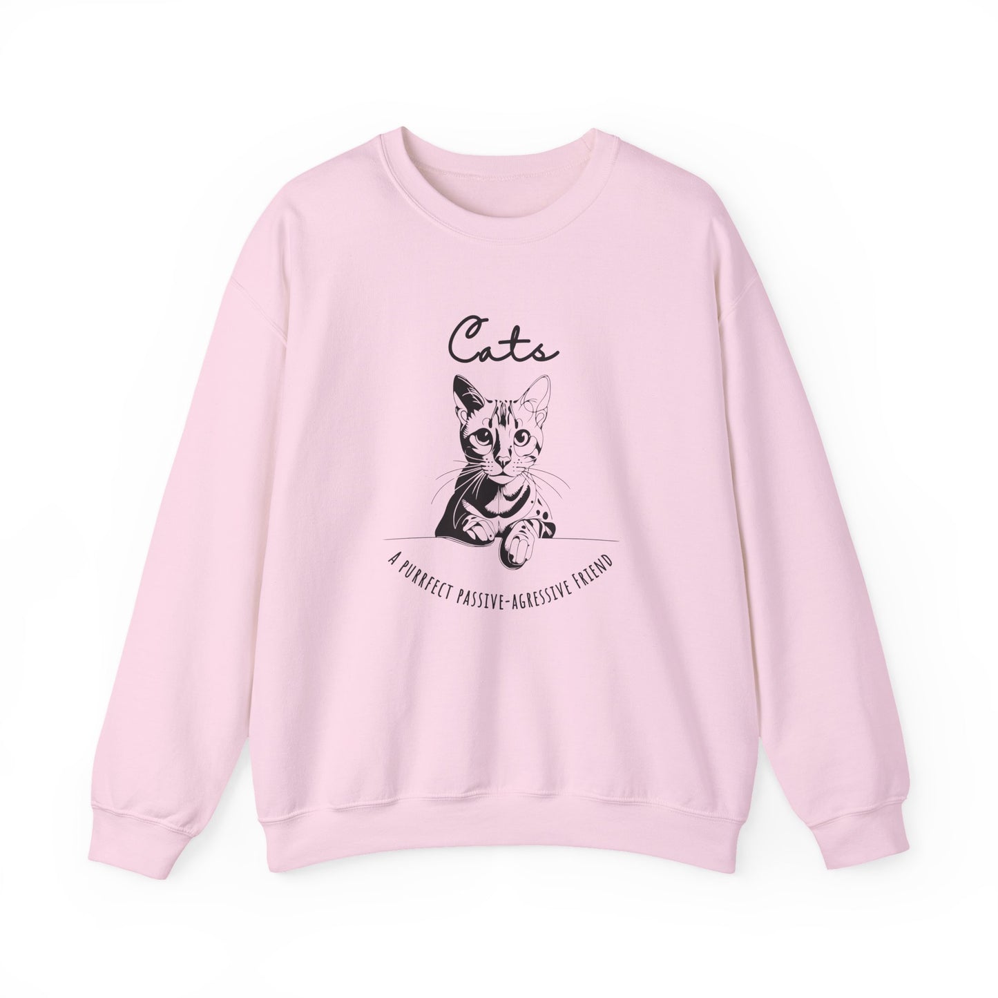 Cute Cat Lover Crewneck Sweatshirt - Cozy Gift for Cat Owners, Pet Lovers, Animal Enthusiasts, Birthday, Everyday Wear