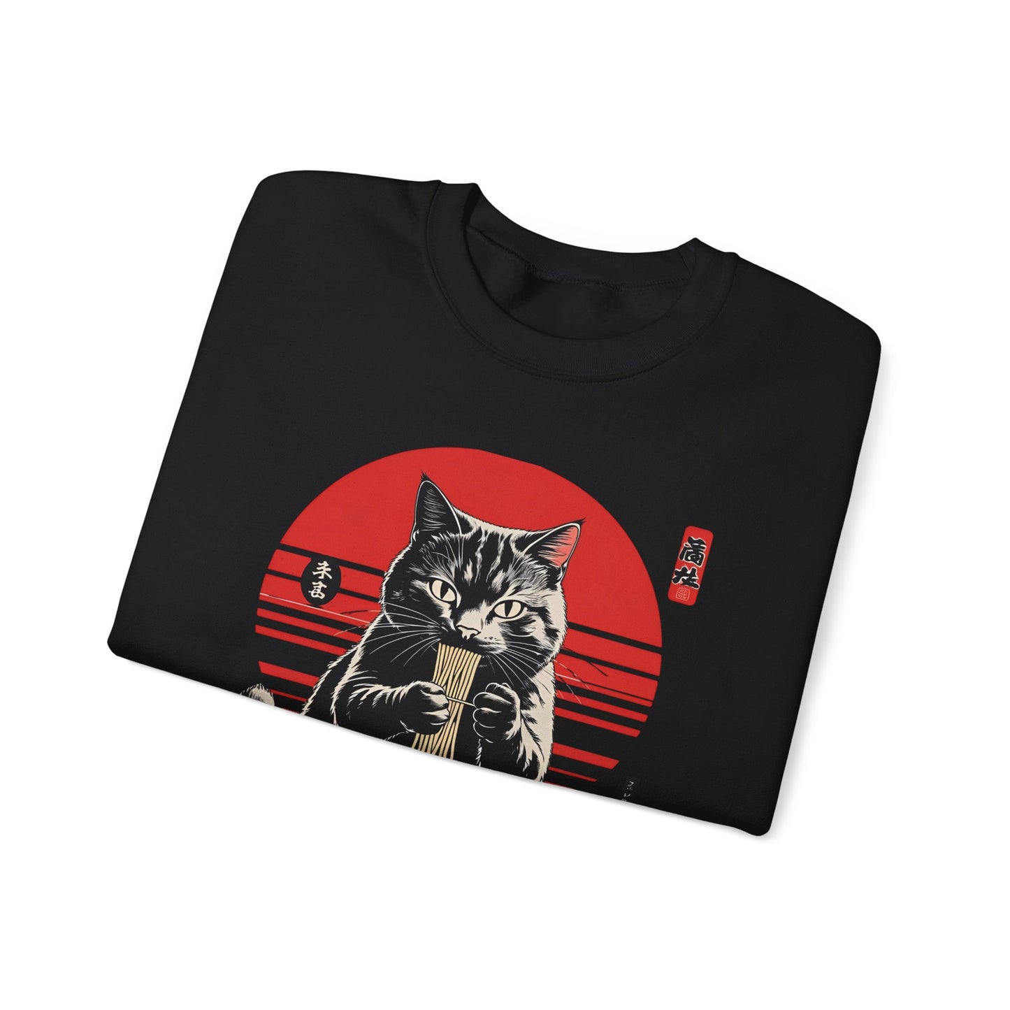 Cat Ramen Lover Sweatshirt | Cozy Unisex Crewneck | Gift for Cat Lovers, Anime Fans, Perfect for Fall, Birthdays, Holidays