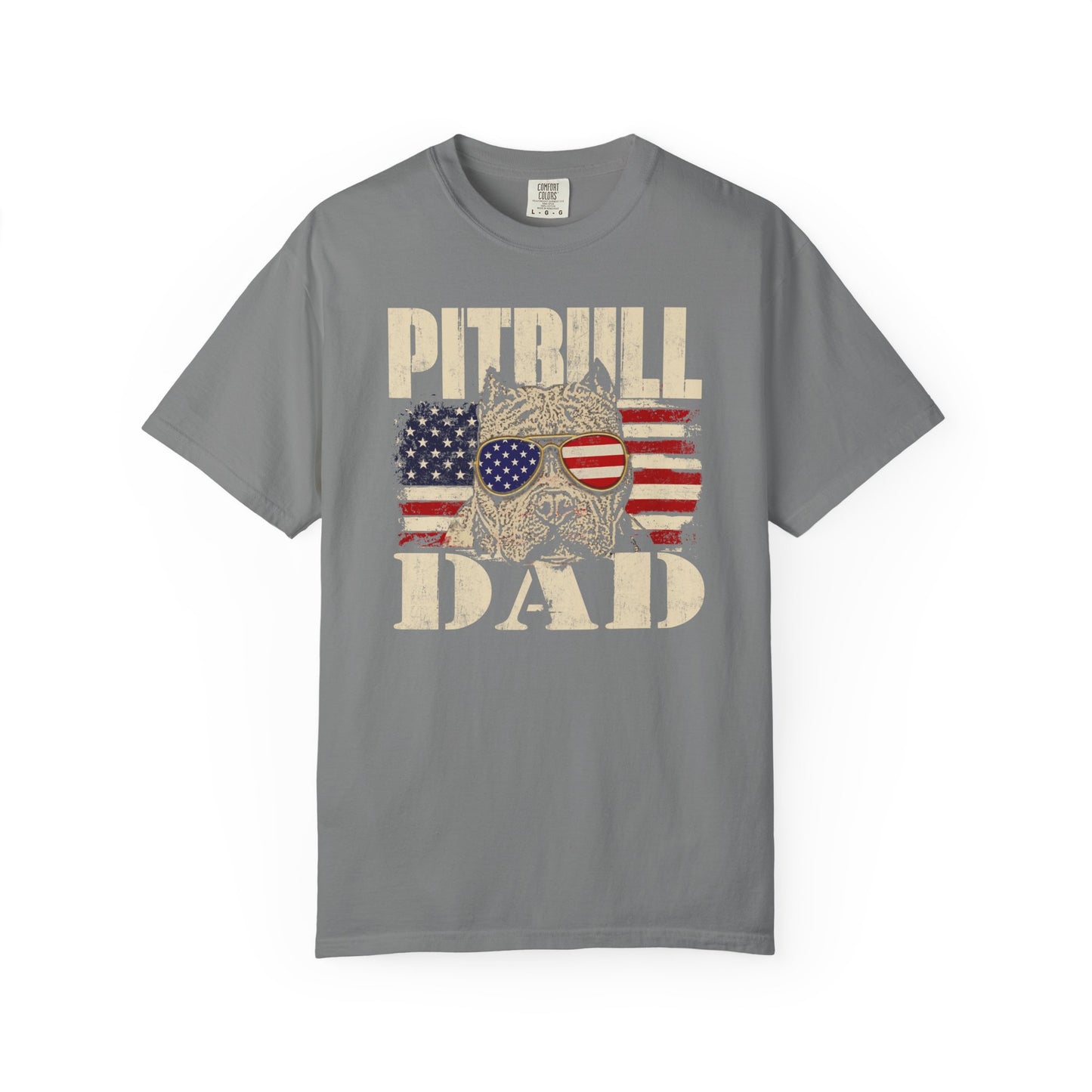 Patriotic Pitbull Dad T-Shirt - Comfortable Unisex Tee for Dog Lovers, Father's Day Gift, American Pride Apparel, Casual Wear