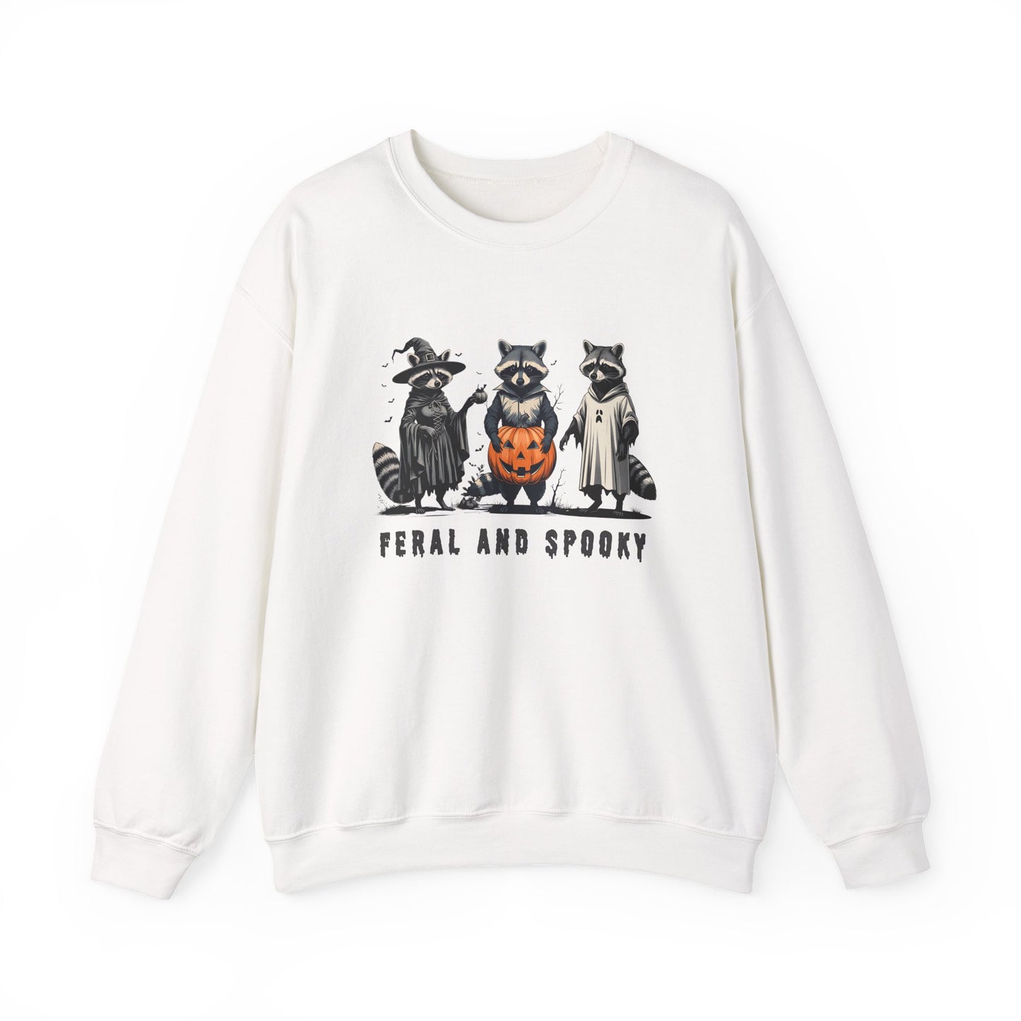 Feral and Spooky Sweatshirt - Cozy Unisex Crewneck for Halloween, Fall Fashion, Gift for Animal Lovers, Spooky Season Attire, Casual Wear