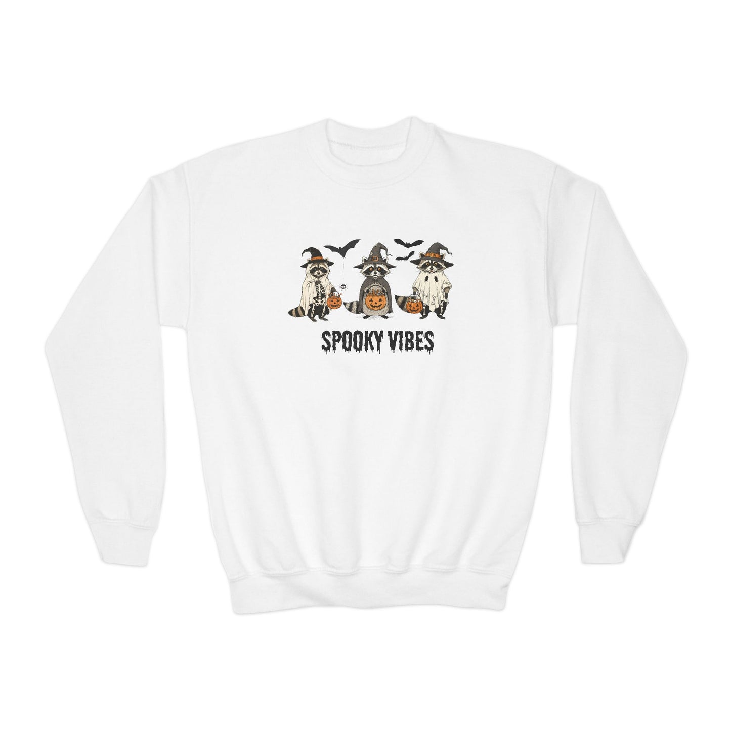 Spooky Vibes Raccoons Youth Crewneck Sweatshirt, Halloween Sweatshirt, Kids Fall Outfit, Comfy Sweater, Ghosts and Ghouls Apparel, Trick or [...]