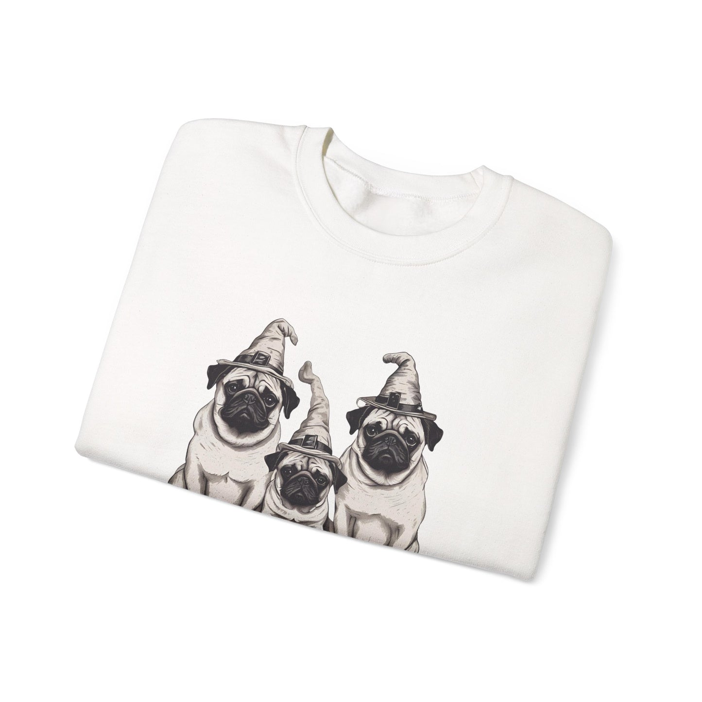 Spooky Pug Sweatshirt, Cozy Fall Apparel, Halloween Gift, Unisex Crewneck, Pet Lover Sweater, Pumpkin Spice Vibes
