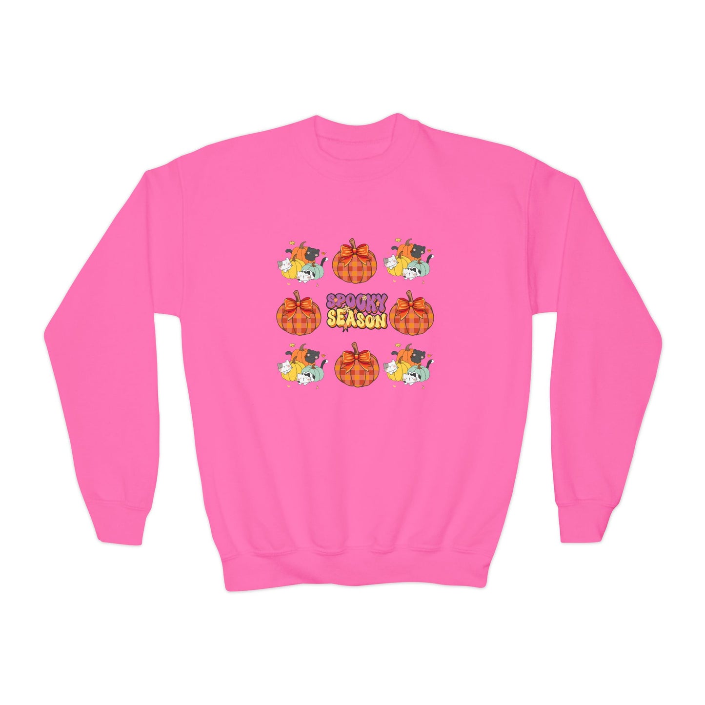 Youth Halloween Crewneck Sweatshirt, Funny Pumpkin Sweatshirt, Kids Fall Apparel, Halloween Costume Top, Trick or Treat Sweater