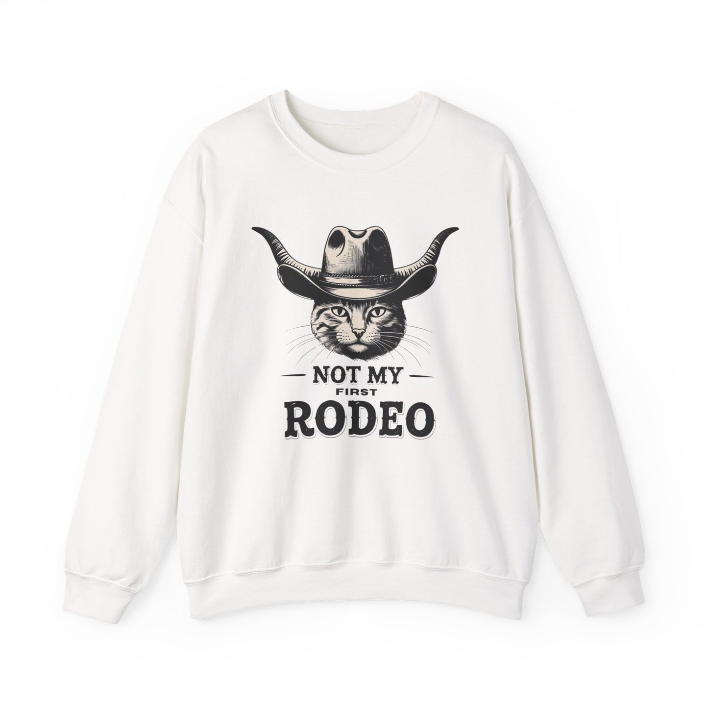 Funny Cat Rodeo Sweatshirt, Gift for Cat Lovers, Unisex Crewneck, Cozy Apparel, Unique Pet Owner Gift, Western theme Casual Wear